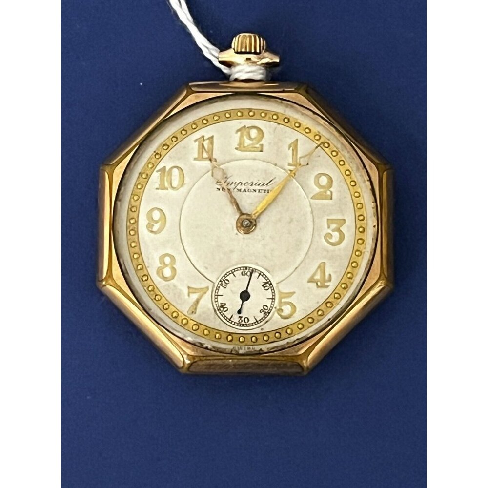 1920s Buren IMPERIAL OCTAGON Art Deco Pocket Watch GF Gold Filled Runs